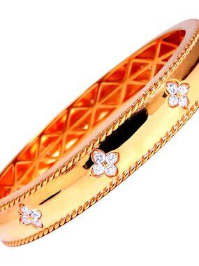 1.40ct Clover Natural Diamonds Bangle Bracelet 14kt 95547*